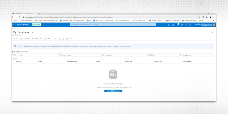 SQL in Azure Database Service