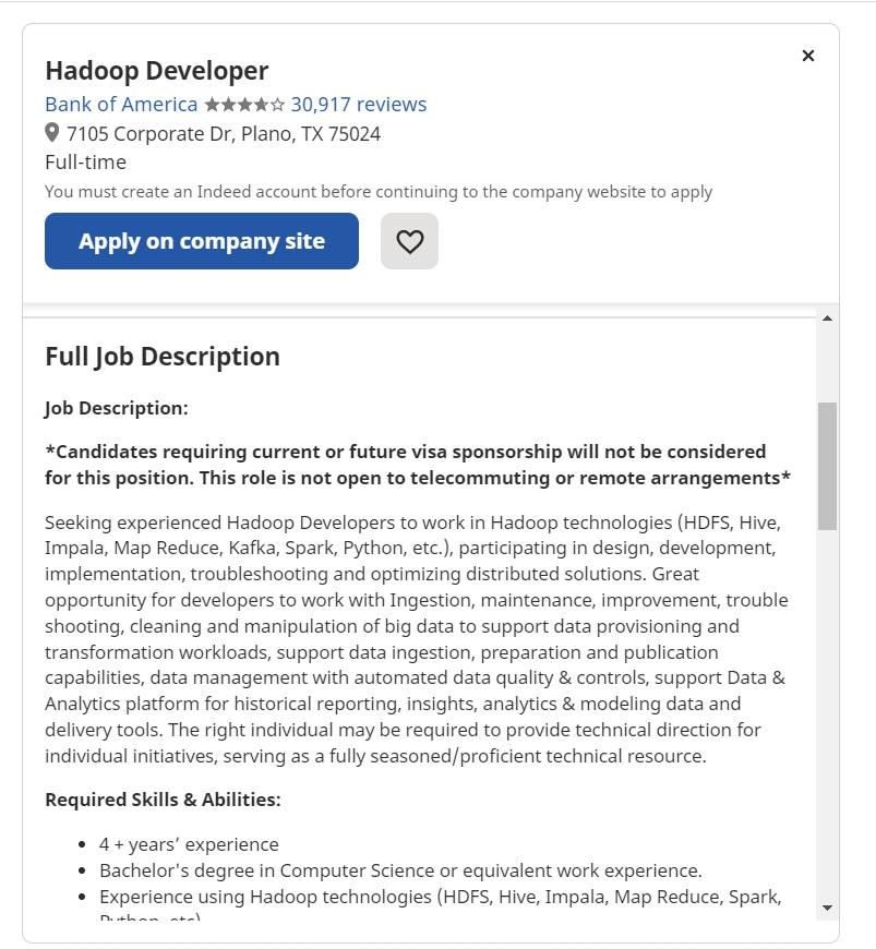 Hadoop Resume