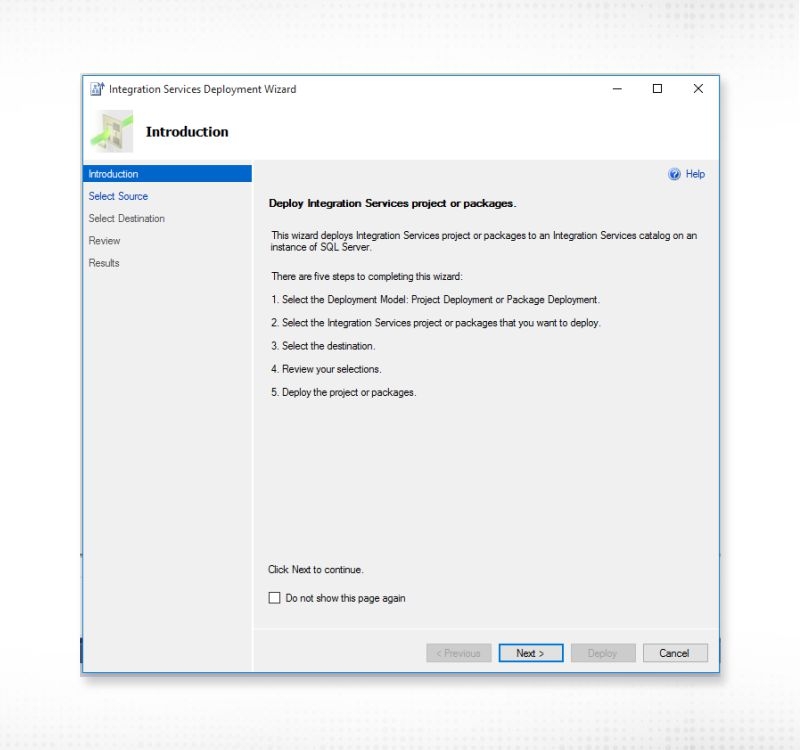 SSIS Catalogue database