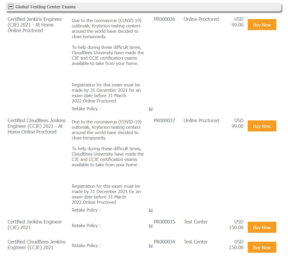 Jenkins Certification Registration