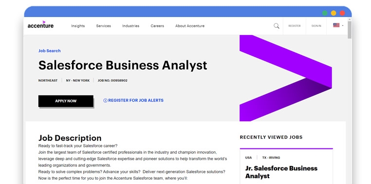 Salesforce Business Analyst Job Description Posted By Accenture!